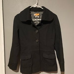 Tulle peacoat, black, size xs